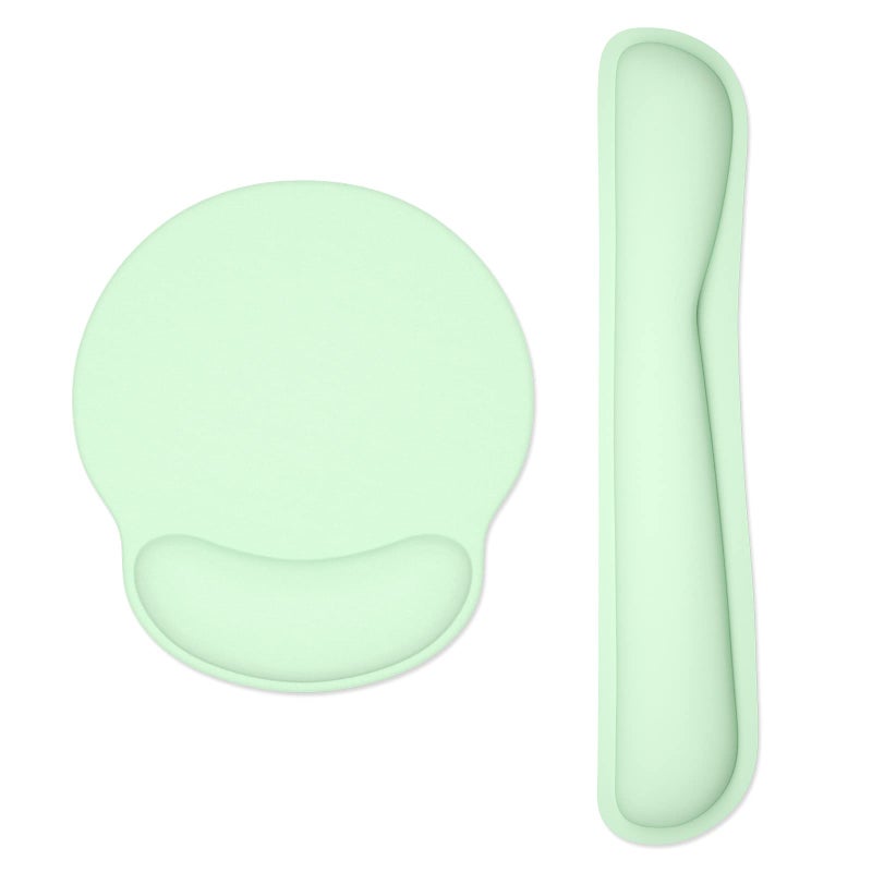 Dapesuom Keyboard Wrist Rest and Mouse Pad with Wrist Support  Memory Foam Wrist Rests for Keyboard and Mouse Set  Ergonomic Wrist Pad with Non Slip Base for Easy Typing & Pain Relief Lake Green - Image 1